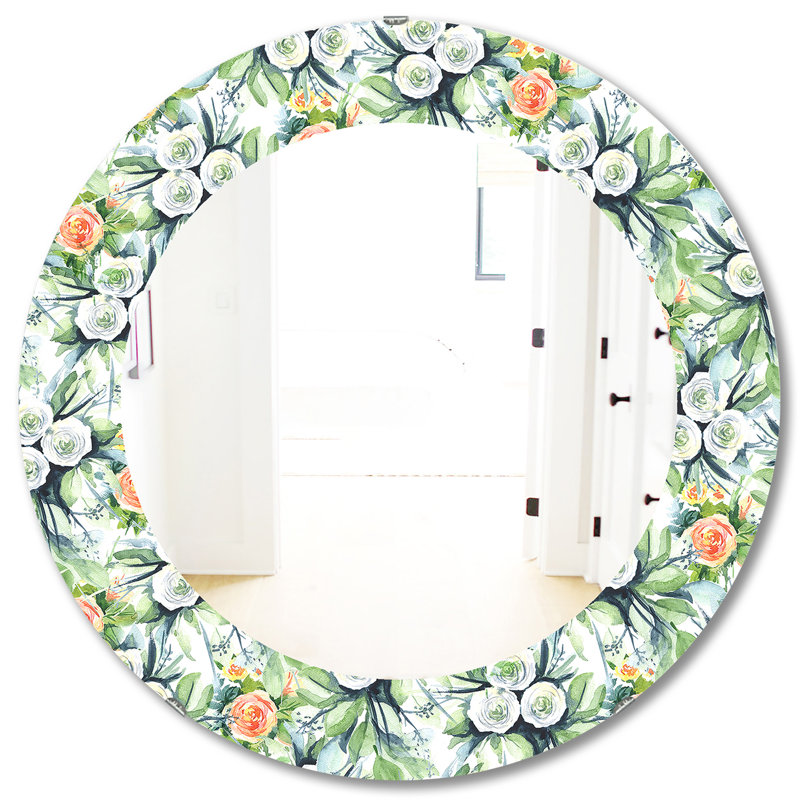 Fleurs vertes 8 - Miroir traditionnel, H 31,5 po x l po