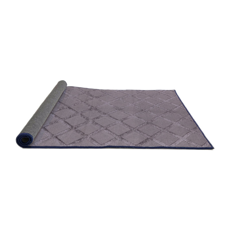 Tapis mauve à motif géométrique, Rond 5 pi