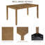 Ensemble de table de salle à manger en chêne 6 pièces - Grande table rectangulaire avec banc rembourré et 4 chaises à dossier en X, structure en bois d'hévéa massif, mobilier de cuisine de ferme pour les dîners de famille et les rassemblements