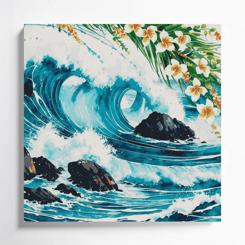 Art mural sur toile vert hawaïen, H 12 po x l 12 po