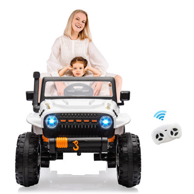 Camion électrique 2 places pour enfants 24 V avec télécommande et 4 roues motrices | Suspension à 4 roues, 4 moteurs de 55 W, phares à DEL et freinage progressif – Cadeau de Noël