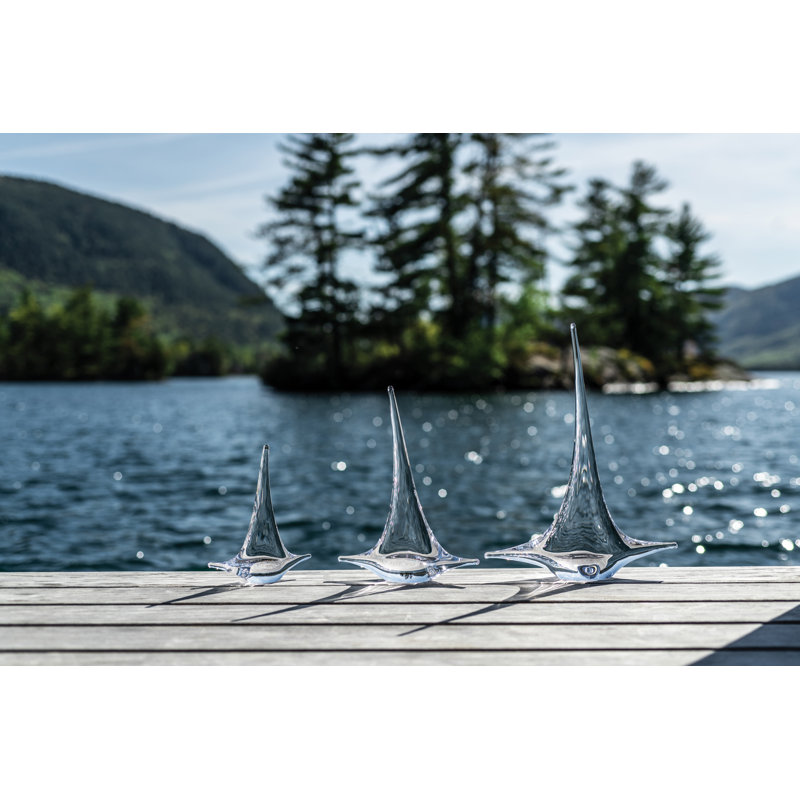 Handmade Glass Sailboat Figurine, Medium