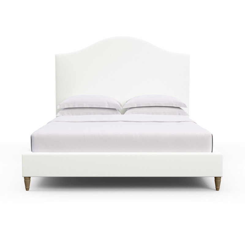 Montague Upholstered Standard Storage Bed, Full, Box Weave Linen Blanc, Natural