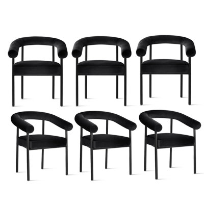 Chaise de salle à manger 6 pièces en velours