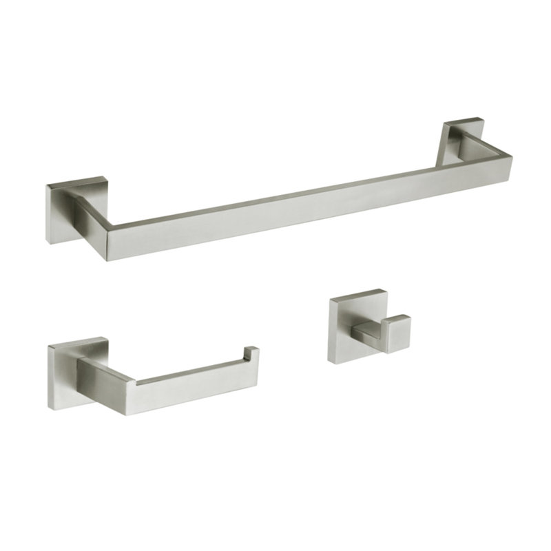 Kingston Brass Lasdun 3-Piece Bathroom Hardware Set, Brushed Nickel