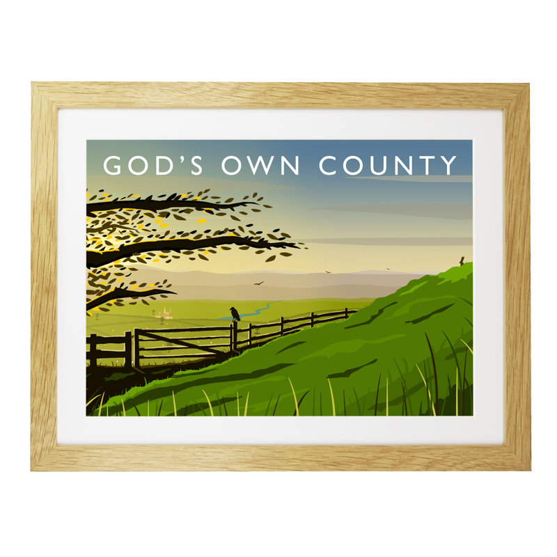 1 Piece Wall Art, 33.5 cm H x 43.5 cm W x 2.2 cm D, Oak Wood Frame