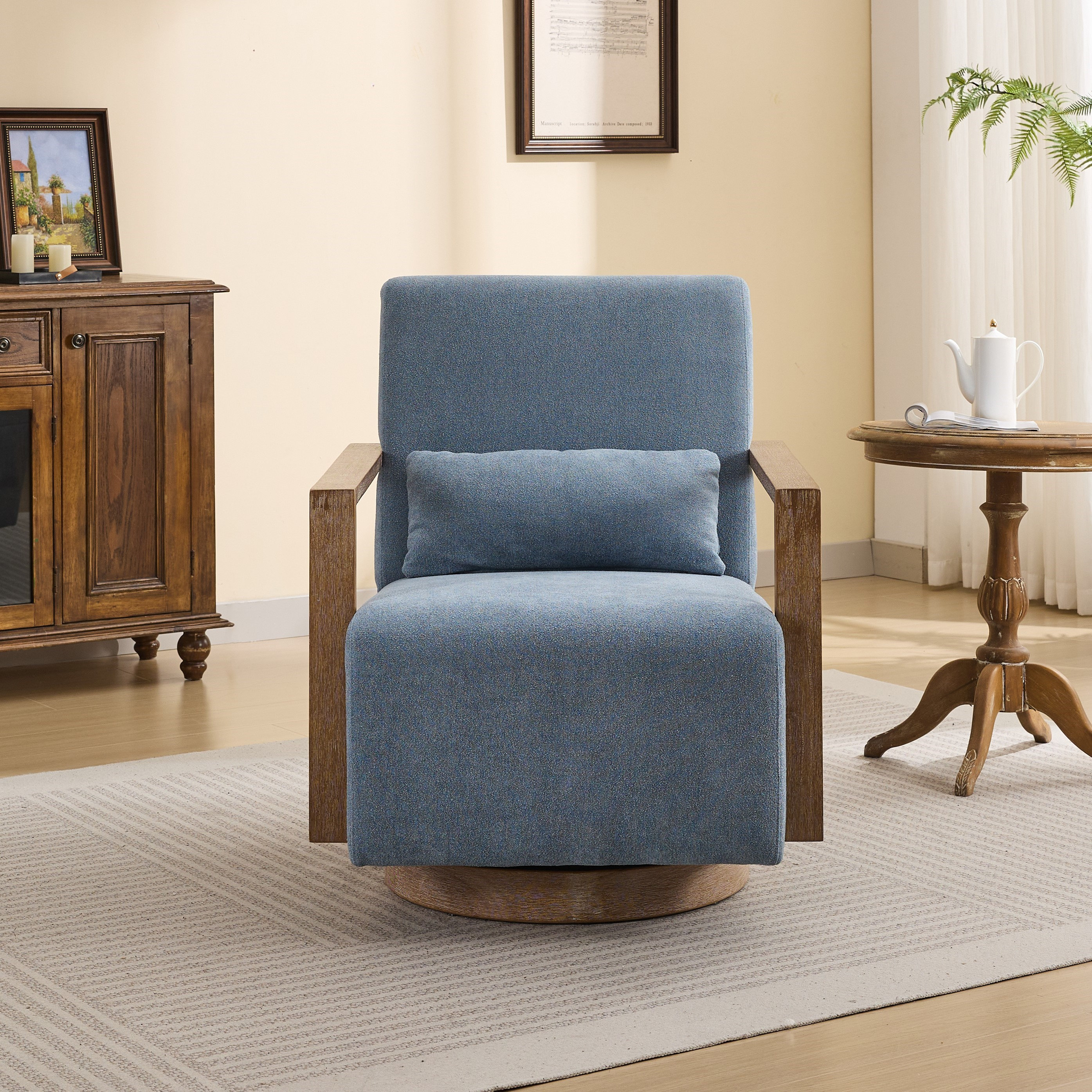 Latitude Run® Ynes 30.8" Wide Upholstered Swivel Armchair & Reviews ...