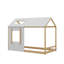 Lit plateforme simple de style maison avec toit et fenêtre-2033491025