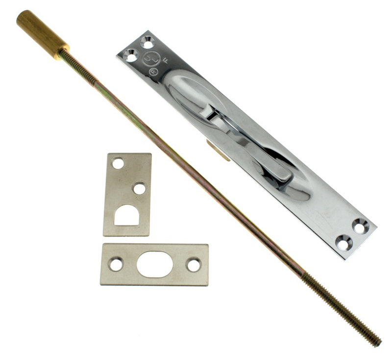 Solid Brass Extension Flush Bolt, Polished Chrome