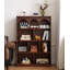 Bibliothèque de plancher style français en bois de cire blanc rétro