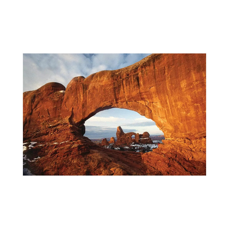 Turret Arch Through North Window Arch, Arches National Park, Utah 1 Piece Wrapped Canvas Wall Art