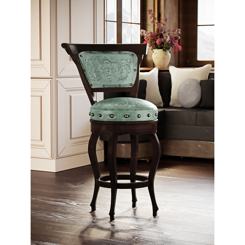 Colonial 30" Swivel Bar Stool, Bar Stool (30" Seat Height), Turquoise