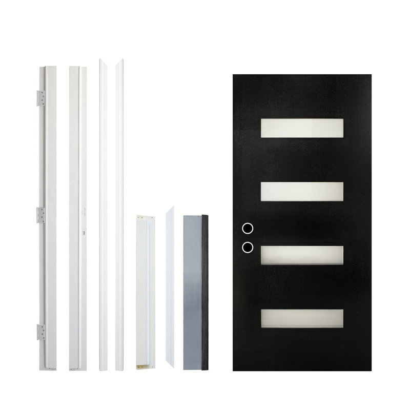 Cadre de porte d'entrée en fibre de verre 36 po x 80 po avec ouverture à droite en PVC blanc pour l'extérieur