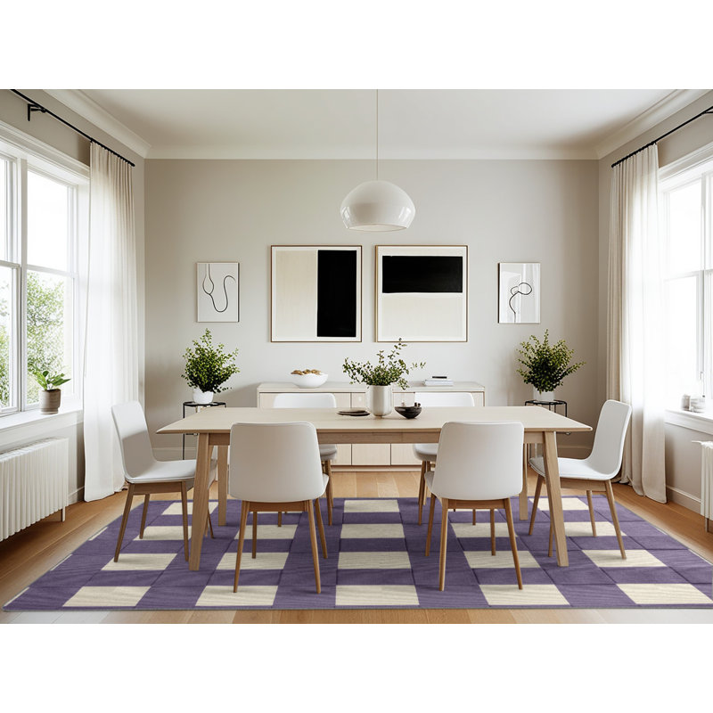 Tapis mauve lavable à la machine, Rectangle 7 pi x 10 pi