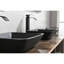Lavabo de salle de bain noir mat avec robinet et robinet escamotable - l 18,13 po x L 13,0 po H 4 po x H 18,13 po x 13,0 po