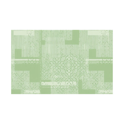 Light Green Vintage Damask 60" x 120" Tablecloth Scalloped Edged, Dining Room, Kitchen