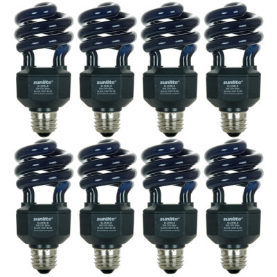 Lampe T3 20 watts, homologuée UL, base moyenne, bleu clair, paquet de 8