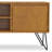 Hunter 60"W Solid Mango Wood Industrial TV Stand for TVs up to 65" with 2 Cabinets and Open Shelf-2069135629