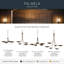 Lustre convertible XL 4 lumières Palmela 32 pouces au fini bronze laqué avec abat-jour en laiton laqué-129761723