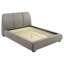 Grand lit plateforme tapissier Taupe