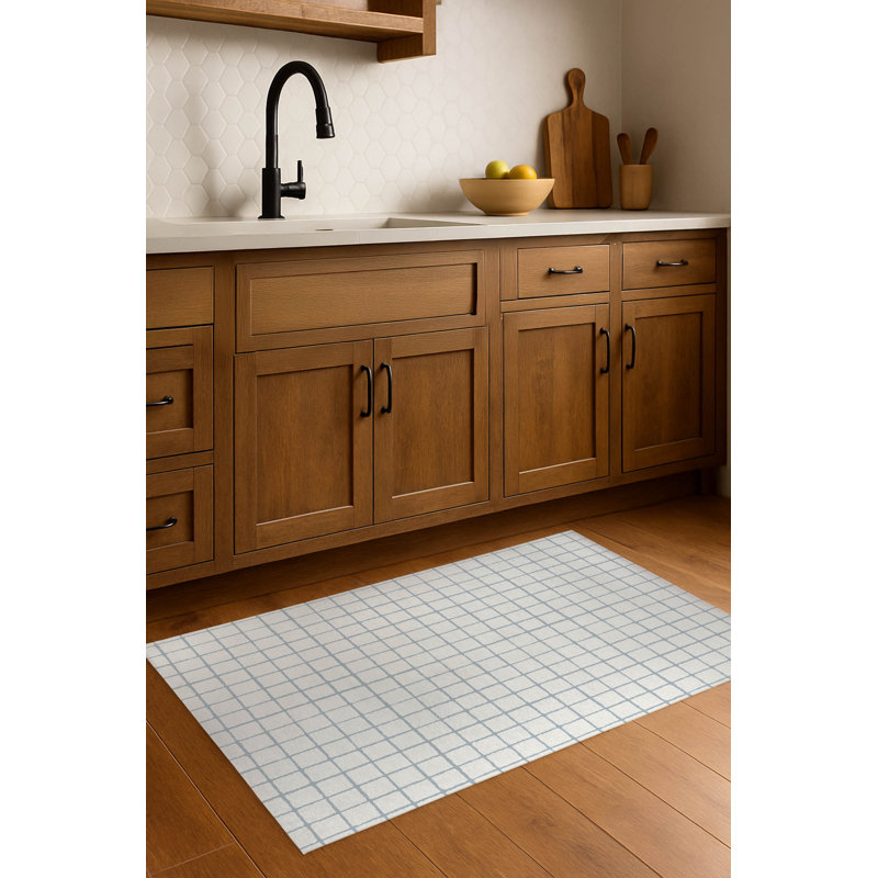 Tapis de cuisine antidérapant Rebar, Rectangle 4pi x 6 pi, Bleu ardoise