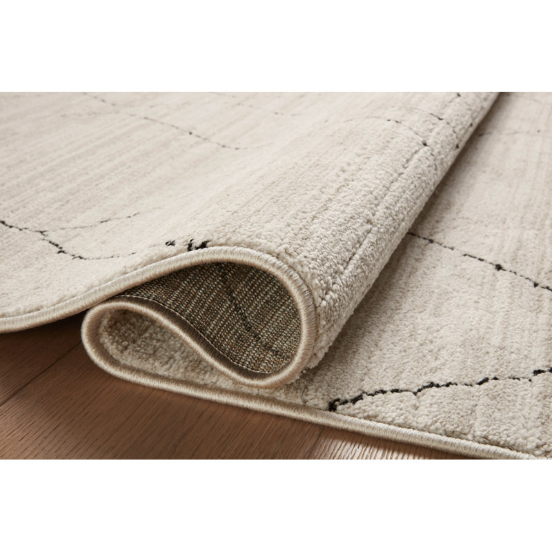 Darby Sand and Charcoal 9'-2" x 13' Polyester Area Rug
