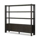Orwin Wide Bookshelf-Smoked Black Oak