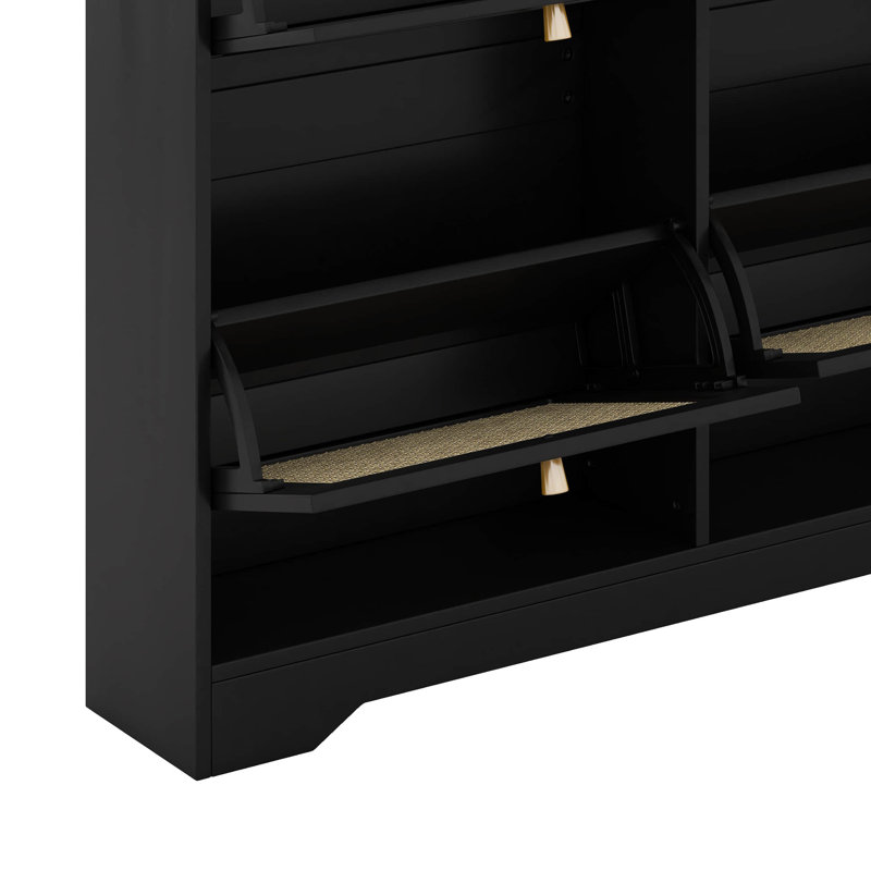 Armoire à chaussures Mid-Century, Noir
