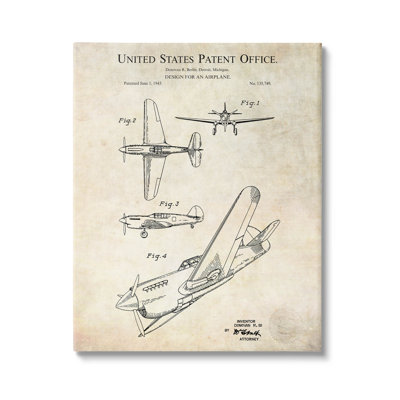«Vintage Plane Flight Diagram», art mural par Karl Hronek