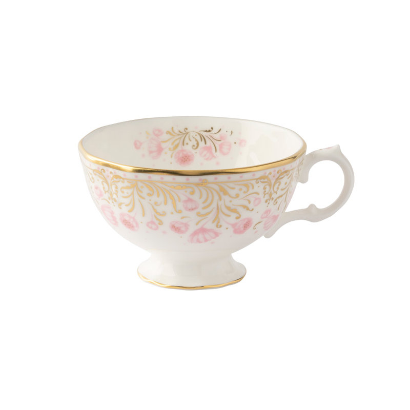 Royal Peony Bone China Teacup, Pink