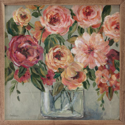 «Painterly Bouquet» encadré sur bois par Carol Robinson, reproduction