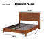 Grand lit plateforme en bois ondulé et en métal Aurelius
