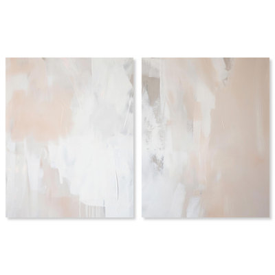 «Opalescent Hues IV», ensemble de 2 toiles abstraites minimalistes par Art Remedy