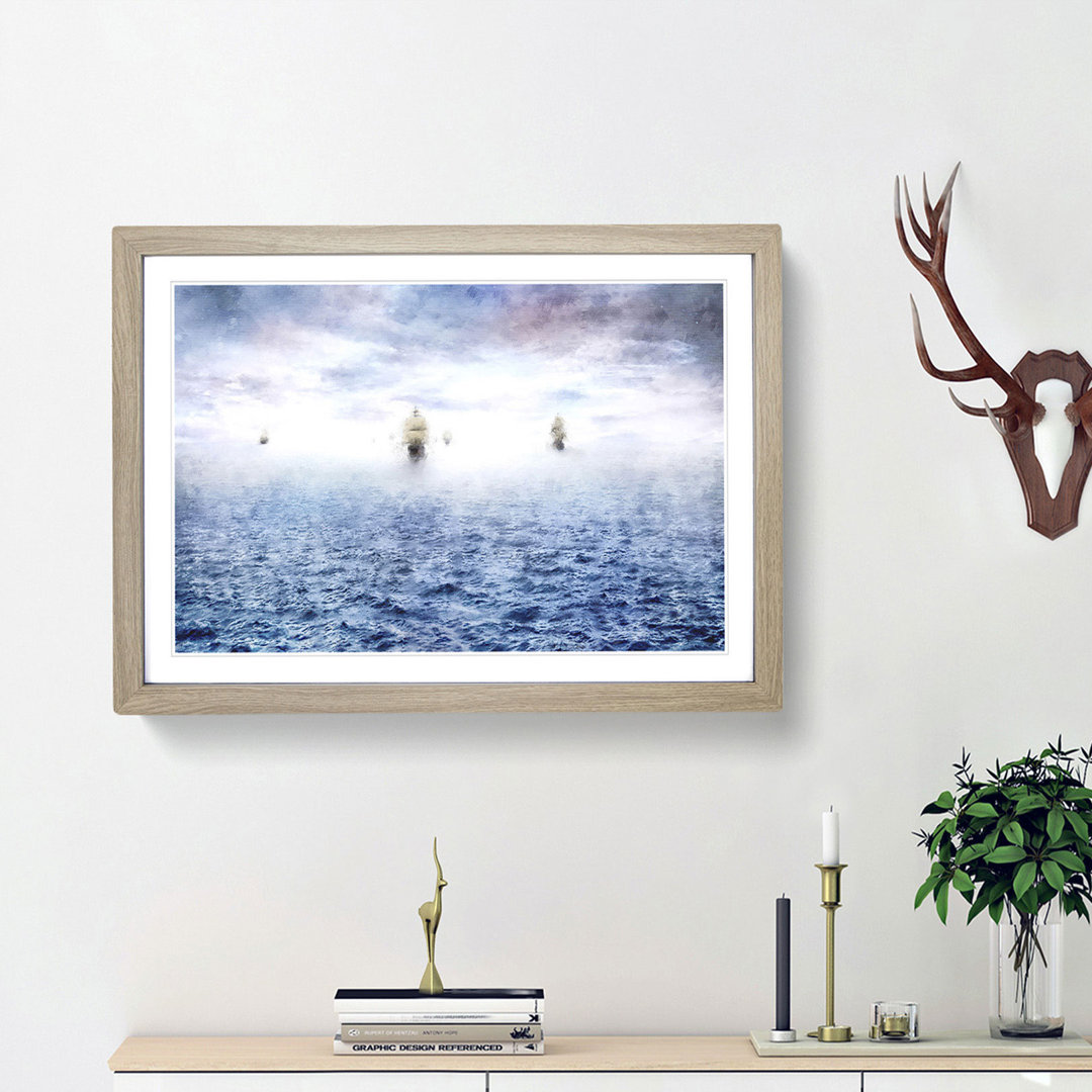 Pirate Ships on the Horizon - Framed Print