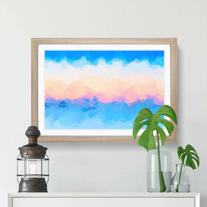 Cold Mountain in Abstract - Picture Frame Graphic Art Print, Oak Framed, 62cm H x 87cm W x 2cm D