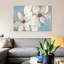 «Blue and Neutral Floral» par Silvia Vassileva, impression sur toile tendue-73365343-73365344-73365345