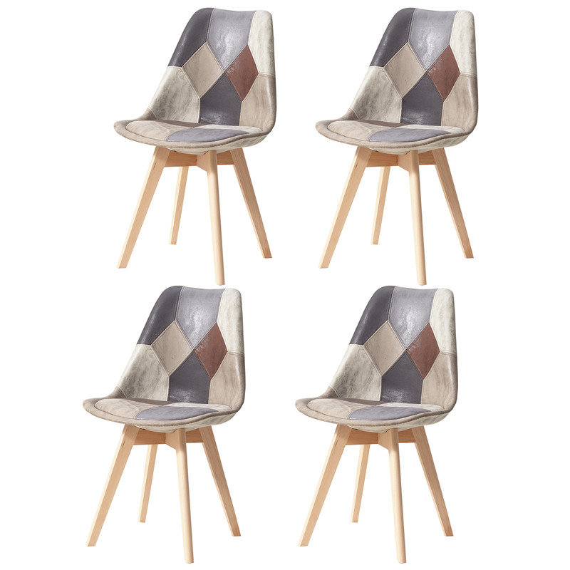 Hendricks Upholstered Dining Chair, 82"H x 48"W x 55"D, Black/Grey/Red