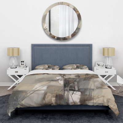 Abstract Design Shapes I - Abstract Collages Duvet Cover Set - Microfiber Polyester
