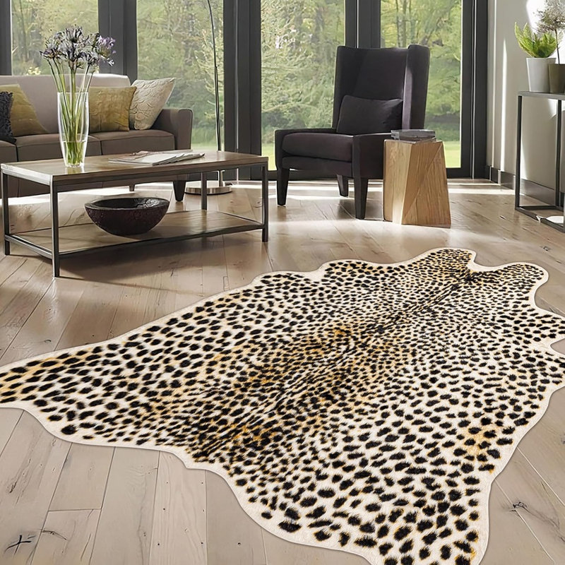 Tapis à motif guépard, tapis imitation animaux, tapis multicolore à motif léopard