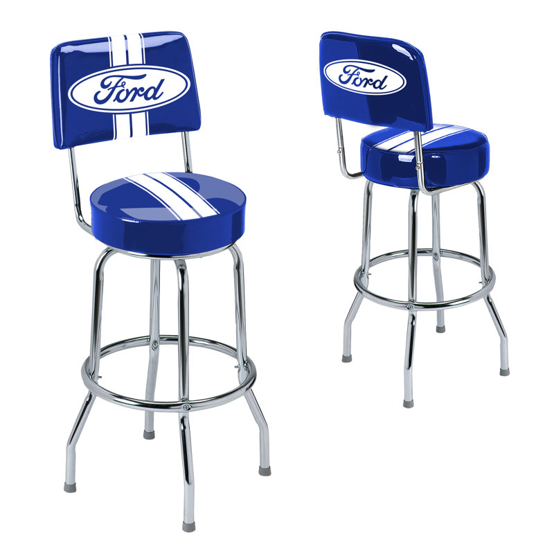 Swivel Upholstered Counter Stool with Steel Frame
