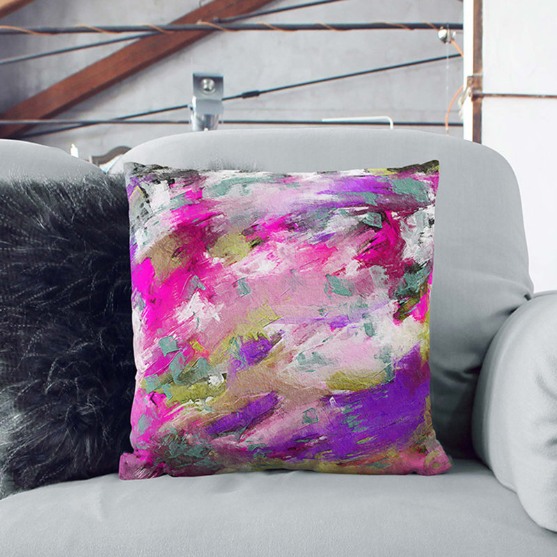 Abstract Square Throw Cushion, White, 40 x 40 cm