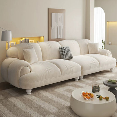 Creamy-white 100% Polyester Modular Sofa cushion Loveseat
