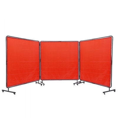 Welding Screen with Frame, Welding Curtain Screens, Flame-Resistant Vinyl Welding Protection Screen on 12 Swivel Wheels (6 Lockable), Moveable & Professional for Workshop