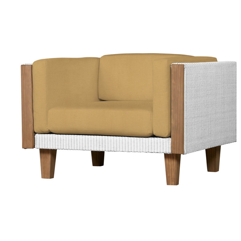 Catalina Outdoor Teak Lounge Chair, White, Demo Skyway