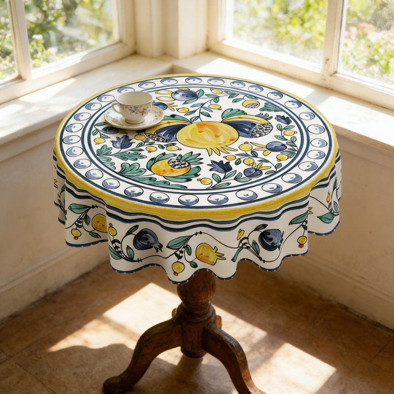 Housse de table à fleurs florales printemps été Ellis, Rond 60 po