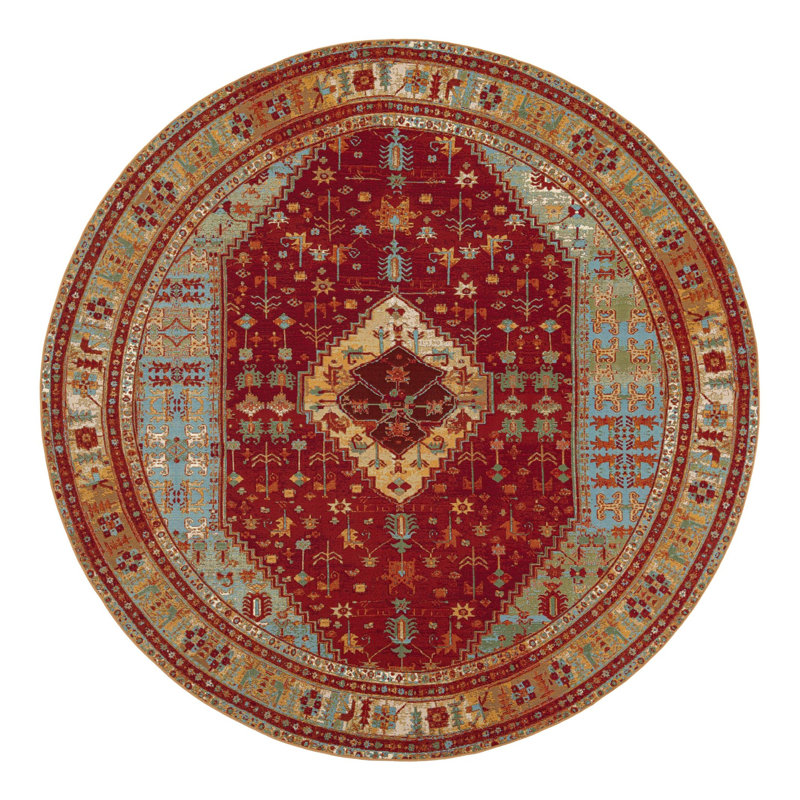 Indoor/Outdoor Traditional Area Rug, Round 10'