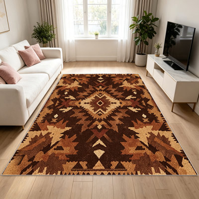 Tapis 1 pièce de style Sud-Ouest pour le salon, doux et confortable, adapté à toutes les saisons, facile à entretenir, tapis de sol intérieur lavable à la machine, sous la table de ferme convenant à la chambre à coucher, à la salle à manger, au bureau, au couloir, au patio, à la maison.