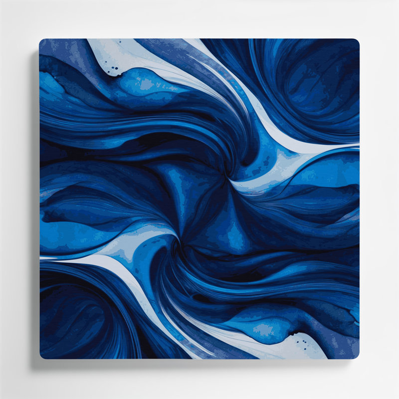 Aquarelle abstraite, art mural en métal bleu 20, H 12 po x l 12 po