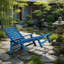Chaise longue d'extérieur en PEHD durable avec dossier réglable et porte-gobelet pour se détendre au bord de la piscine-502907352