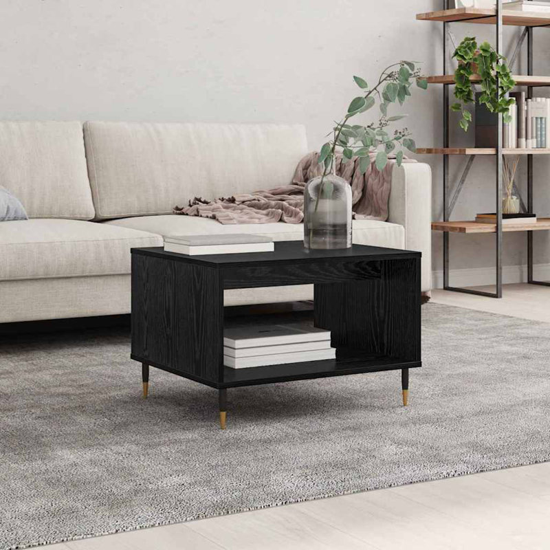 Coffee Table with Storage, Black Oak